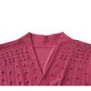 Streetwear Girl Summer Chic Beading Clothes Mesh T-Shirts Sexy V-neck Women's Tops New Casual Short Sleeve Tees