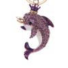 Keychain Pendant Rhinestones Dolphin Inlaid Chain with Shape Key Lobster Clasp Bag