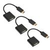 3PCS 1080P DP To DVI Adapter Cable Unidirectional DP Conversion Cable  Office Workers