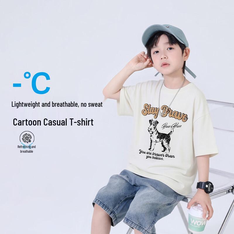 Boys  Summer Cotton Blend Short-Sleeve T-Shirt 160
