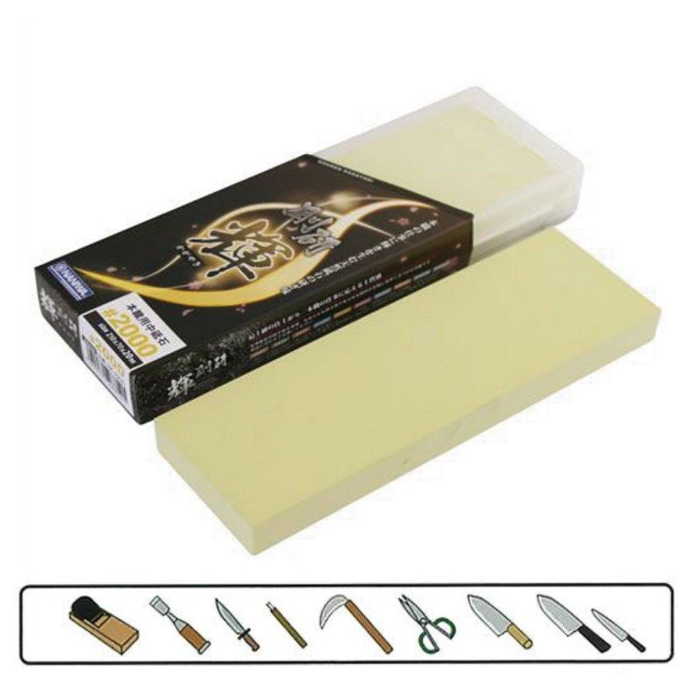NANIWA Professional Whetstone Goken Kagayaki #2000 with Sharpening Stand and Storage Case 210 X 70 X 20 Mm NK-2220