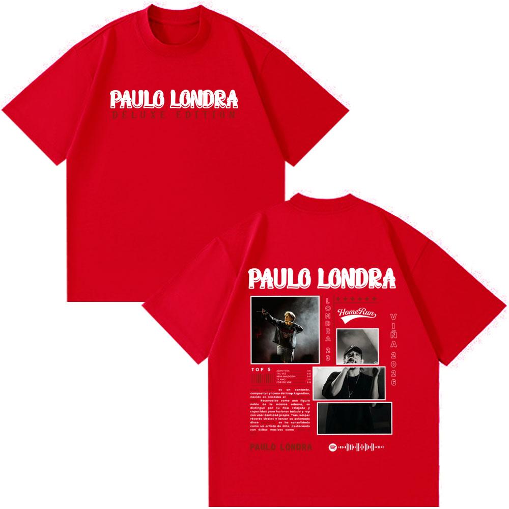 Singer Paulo Londra 2026 Album Tour Graphics TShirt Men Women Fashion Hiphop Tshirt Short Sleeve Harajuku Tshirts Fan Gifts S