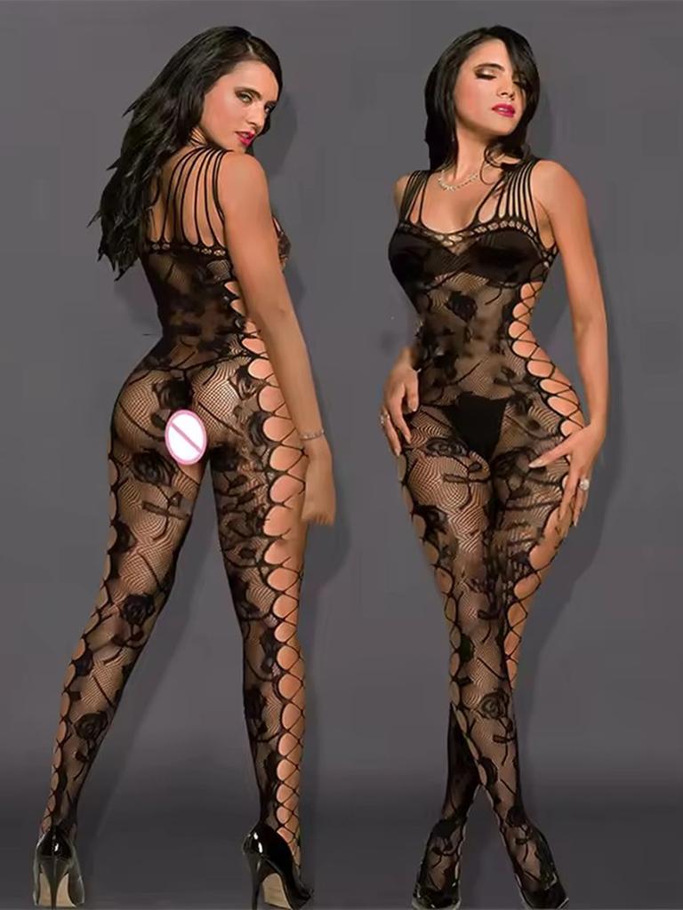 Open Crotch Bodystocking Underwear Women Crochless Porn Sexy Adult Female Teddy Lingerie Fetish Bodysuit Erotic Catsuit Costumes