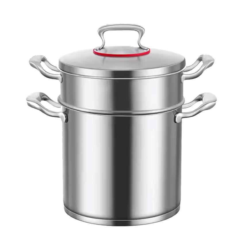 Yingbai 316 Stainless Steel Deep Soup Pot with Steamer