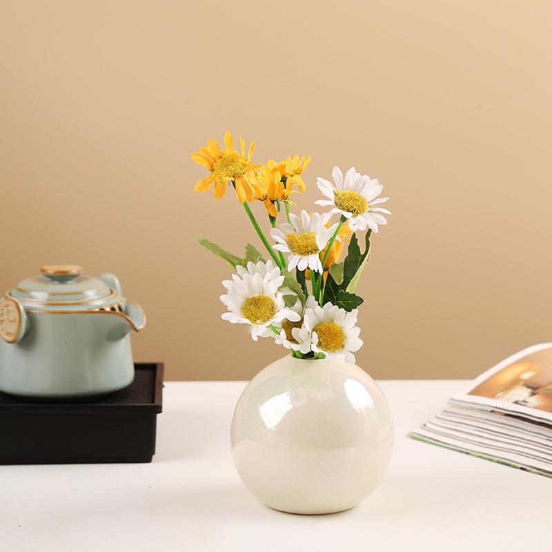 Round Ball, Colorful Vase I, Ns, Ceramic Vase Decoration, Light Luxury High-end, Living Room Flower Arrangement, Dining Table Flower Utensil
