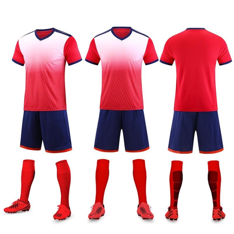 Football Jersey Set Men'S Game Sports Jersey Adult Primary School Students Children'S Training Jersey Short-Sleeved Jersey Quick-Drying