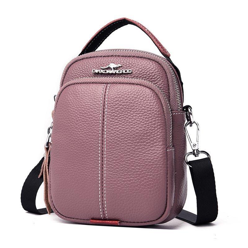 Genuine cow leather shoulder crossbody bag for women  luxurious high-quality mobile phone bag  women's messenger bag