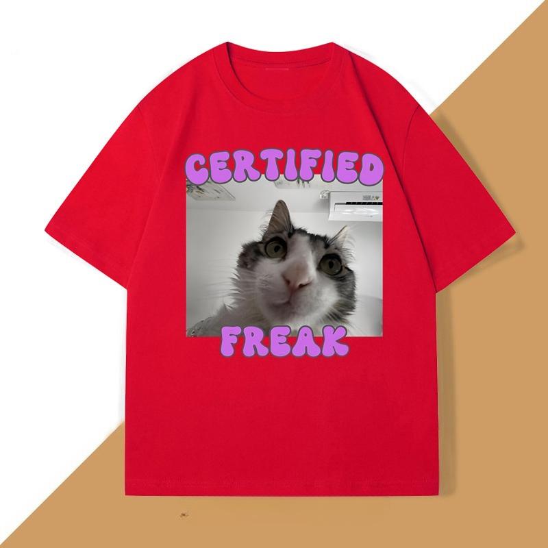 Certified Freak Cat Meme TShirt Unisex WOMEN Funny Pet Graphic Tee Kitty Humor T Shirt Unisex Cotton Tee Cat Lover Tshirt Clothes