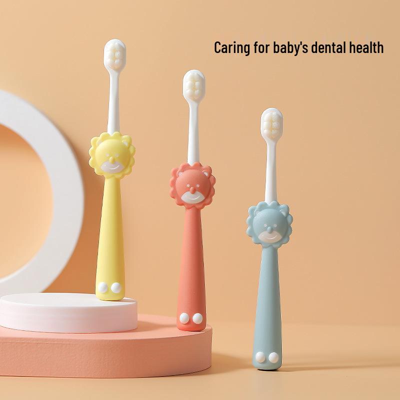 Cute Cartoon Little Lion Children's Soft Toothbrush for Ages 2-6 - Single Pack, Soft Bristles, High Quality