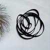 Metal Wall Art Sculpture Black Modern Circular Design Indoor Outdoor Decor