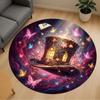 1 Stück Fantasy-Hut Runder Stuhluntersetzer Bürobereich Teppich - Rutschfest, Bodenmatte für Büro, Schlafzimmer und Innenraumdekor p127124