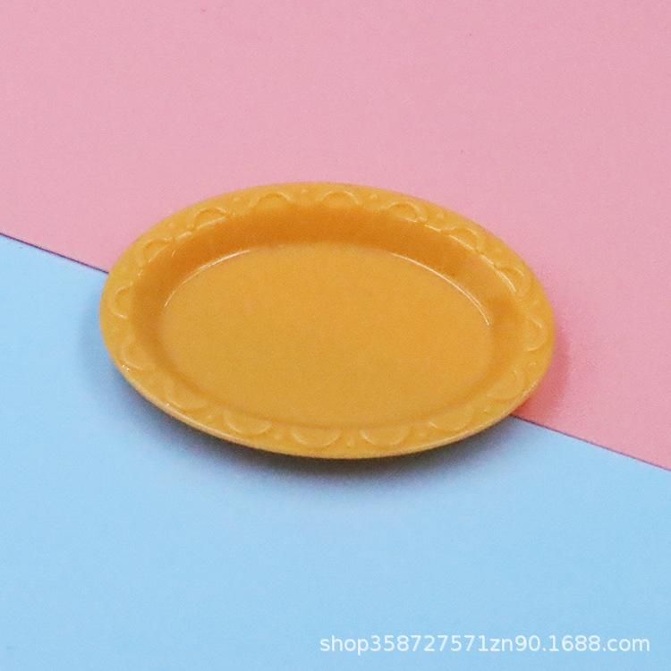 Doll House Simulation Mini Oval Pastry Plate Dessert Plate Mini Food Play Tableware Play House Small Toys