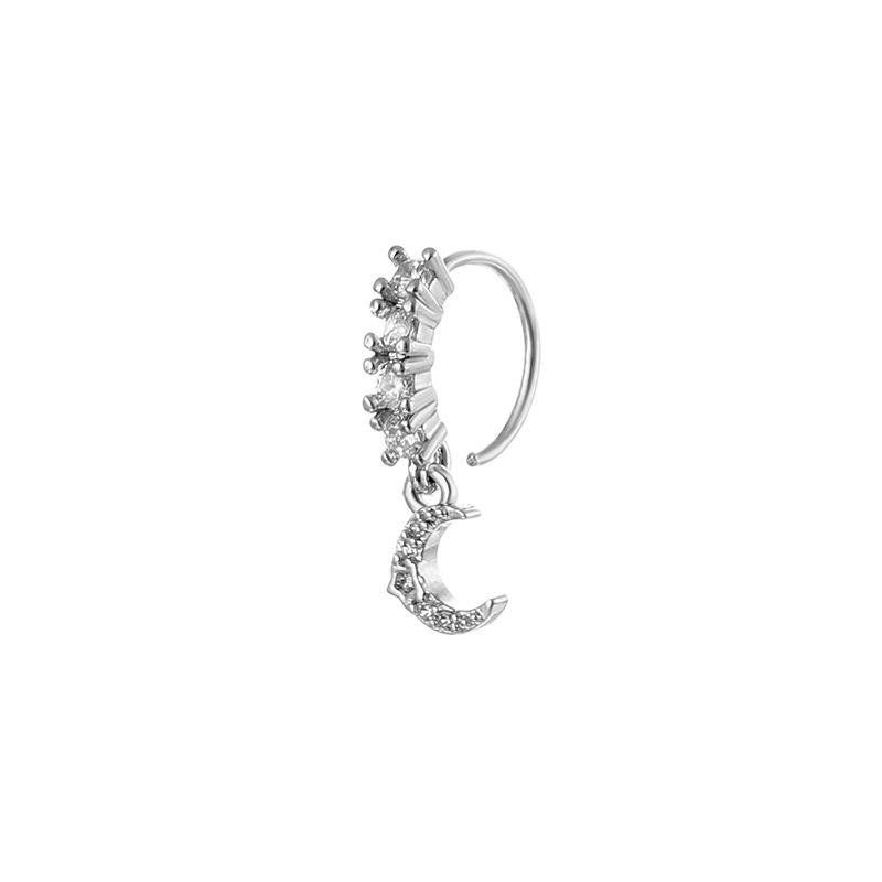 Cross & Butterfly Zirconia Nose Ring Stud Set, Adjustable Piercing Jewelry