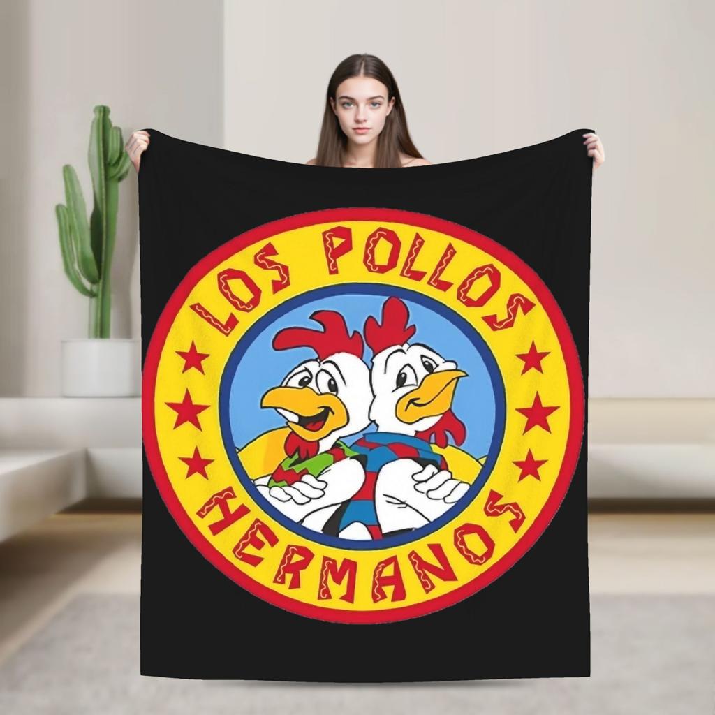 Los Pollos Hermanos Knitted Blanket Breaking Bad Wool Throw Blankets Summer Air Conditioning Personalised Lightweight Bedsprea