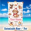 Christmas Theme Beach Towel Personalized Custom Name & Text Soft Quick Dry Beach Towel for Swimming Travel