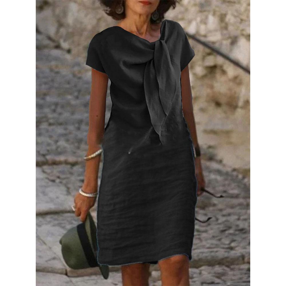 Spring Cotton Linen Women Dress White Elegant Dresses Female Summer Fashion Casual Loose Clothes Ladies