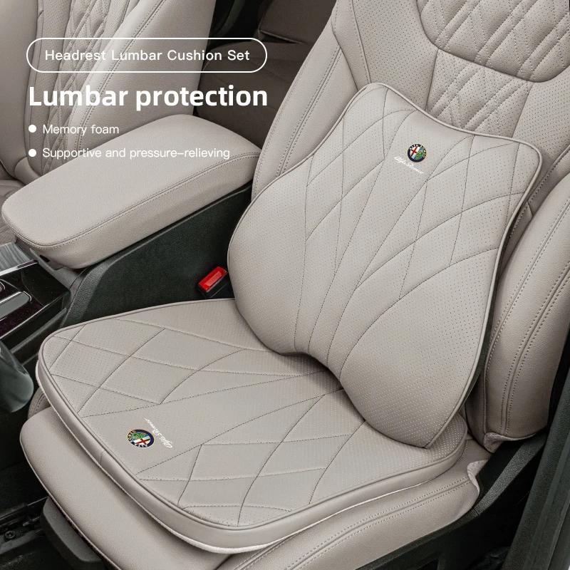 Car Stickers For Alfa Romeo Memory Cotton Car Headrest Lumbar Support Auto Neck Pillow Seat Covers For Alfa Romeo Giulietta Mito