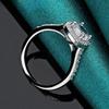 High Quality 925 Sterling Silver Square Four Claw Zircon Rings for Women Couple Gifts Fashion Party Wedding Jewelry