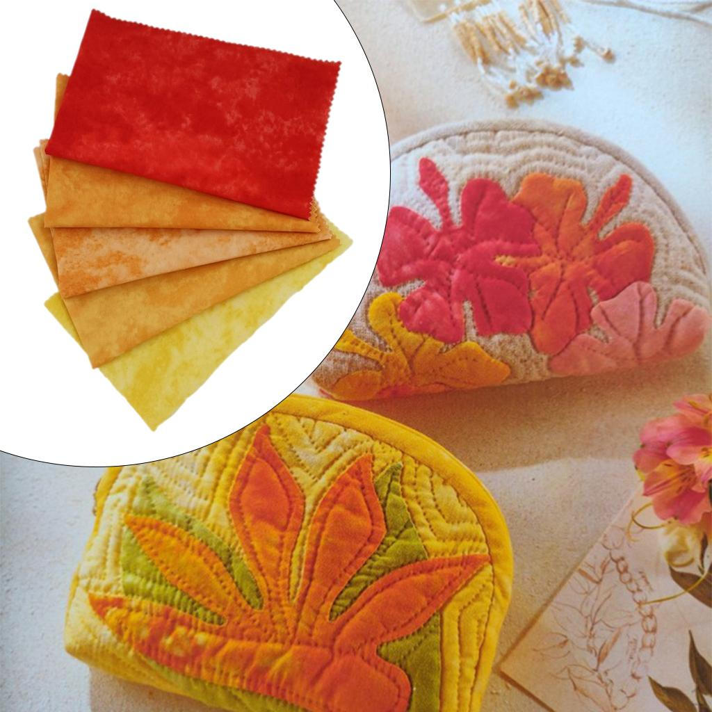 

5 Printed Tie-dyed Fabric Quilting 18 Inch Cloth Poplin Quarter for Shirts Sewing Patchwork Red Yellow