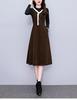 2026 Autumn/Winter Elegant Hepburn Style Slimming Patchwork Mid-Length Dress