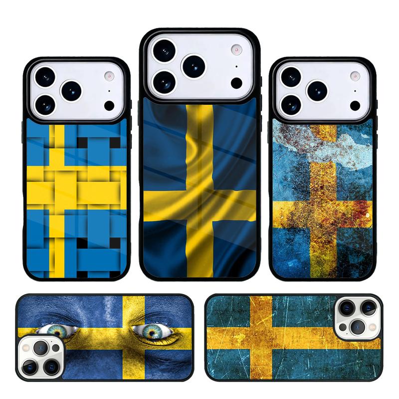 Sweden Flag Phone Case For iPhone 17 AIR 16 Pro Max 15 14 Pro 11 12 13 Shockproof Silicone Cover