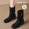 New autumn and winter trend versatile western cowboy short boots women's retro velvet warm fashion stacking boots