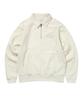 Damaged Half Zip Polo Sweatshirt Natural