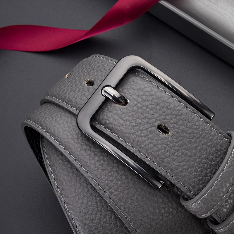 New Men High Quality Pu Leather Belt Metal Pin Buckle Belt leisure Business Waistband Fashionale Male Accessory Designer Belt
