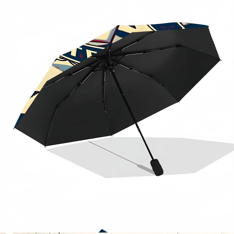 Football United F.C Print Automatic Open Close Umbrella, Portable Foldable Umbrella, for Outdoor Commute Camping Trip, Ideal Birthday Gift