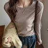 New ArrivalS Open Run Women S Slim FiT Round Neck Long Sleeve Ribbed T ShirT