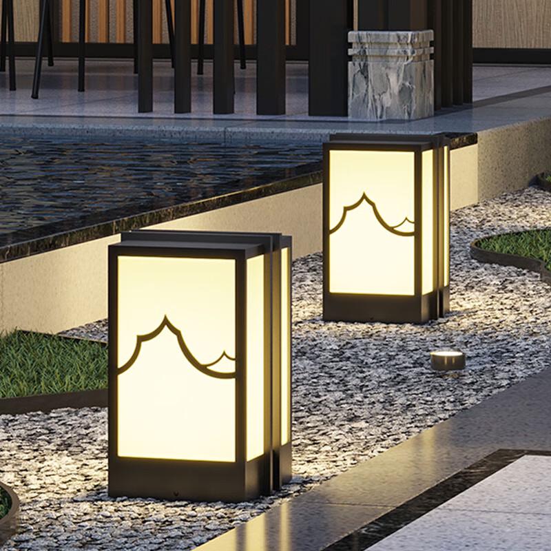 Shuya Outdoor New Chinese Style Garden Pillar Light H35cm
