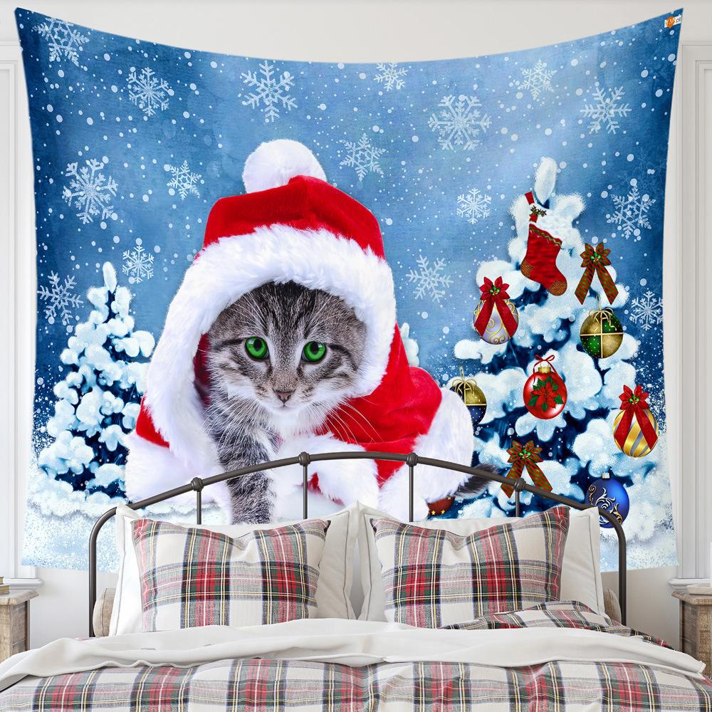 Christmas Wall Hanging Cloth Large Background Cloth Painting European and American Christmas Tree Tapestry