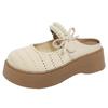 Thick-bottomed bag head half slippers for women, new spring and summer one-pedal woven cool slippers