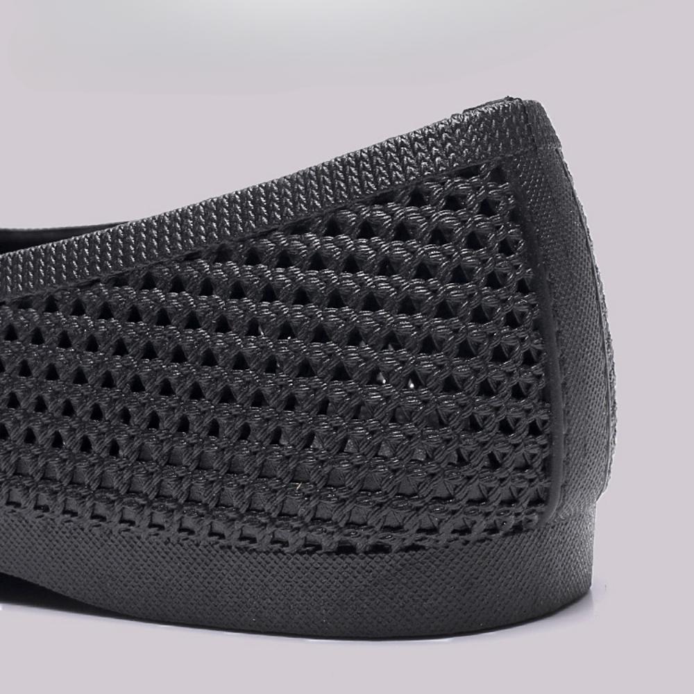 Été Nouveau Style Bout Perforé Creux Sandales Antidérapantes à Porter Chaussures Blanches Respirantes pour l'Extérieur, Chaussures de Plage Polyvalentes à Semelle Plate