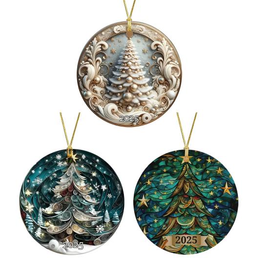 Dream Christmas Tree Ornament Sparkling Acrylic Hanging Decoration with Golden String Festive Keepsake Gift