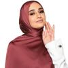Neuer schlichter Satinseiden-Hijab-Schal für Damen, großer Schal, Schals, muslimisches Kopftuch, Wickeltücher, Turbane, einfarbige Stirnbänder, Bandana, Ramadan