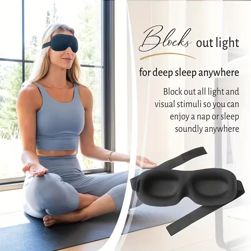 Comfortable Lightweight Eye Cover Soft 3D Contoured Sleeping Mask Breathable Eye Shade for Men and Women Night Travel Rest Aid