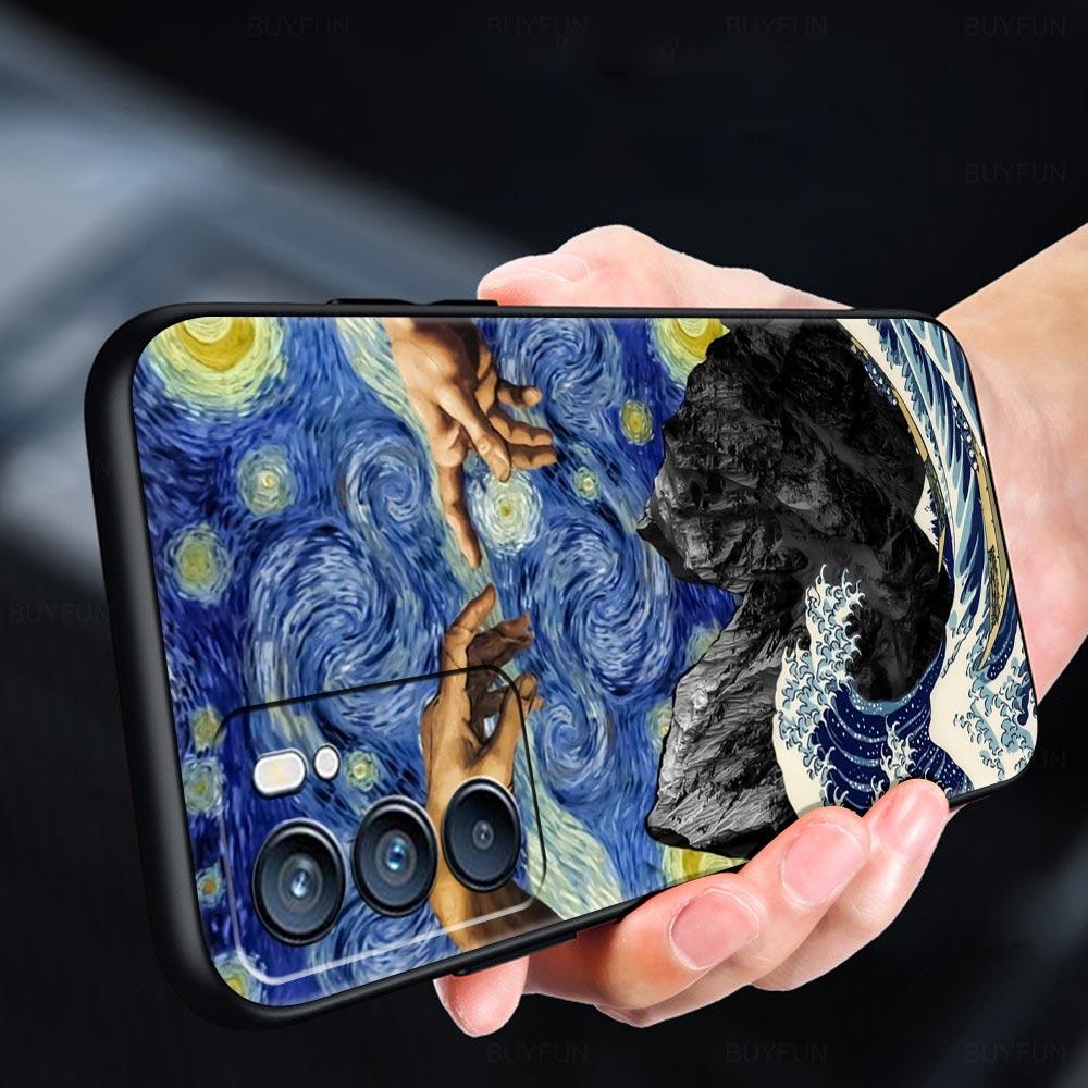 Mona Lisa Van gogh Oil Art Case For Oppo Find X6 X5 A54 A53 A52 A9 A15 A95 A17 A16 A76 A74 A57 Reno7 Reno6 Pro Plus 5G Cover