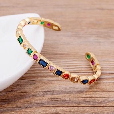 

Nidin Fashion Hollow Jewelry Star Bangle Copper Cubic Zirconia Rhinestone Cuff Bracelet For Female Luxury Accessories Gift 56-58mm