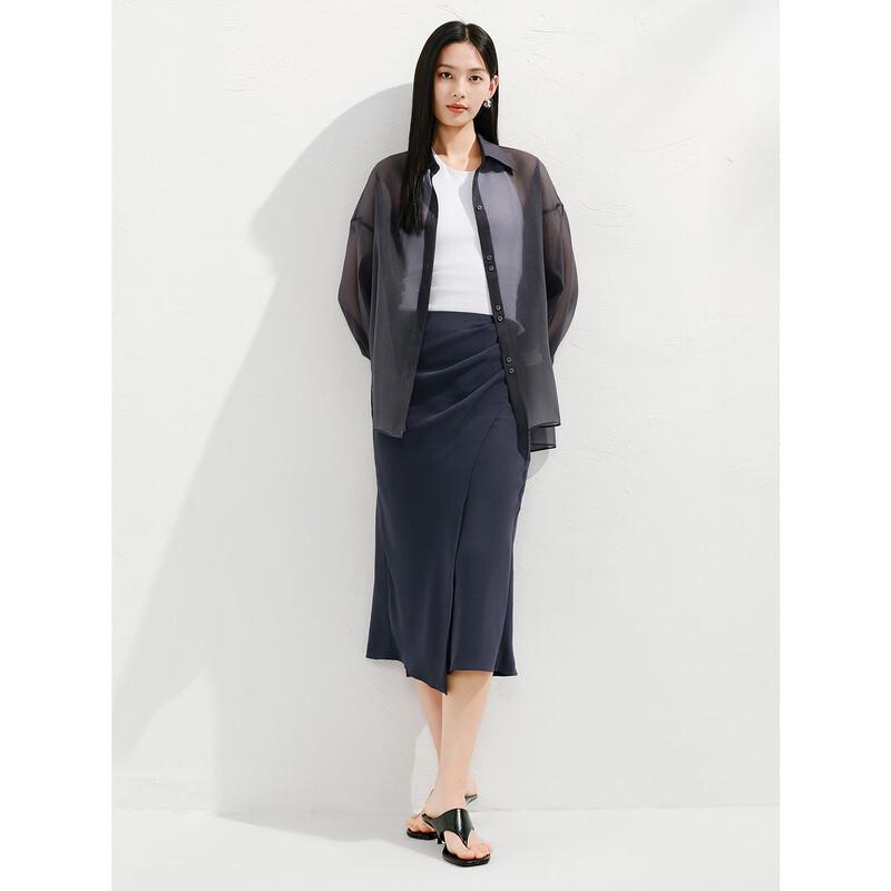 

Elegant Irregular Hem Fishtail Midi Skirt M