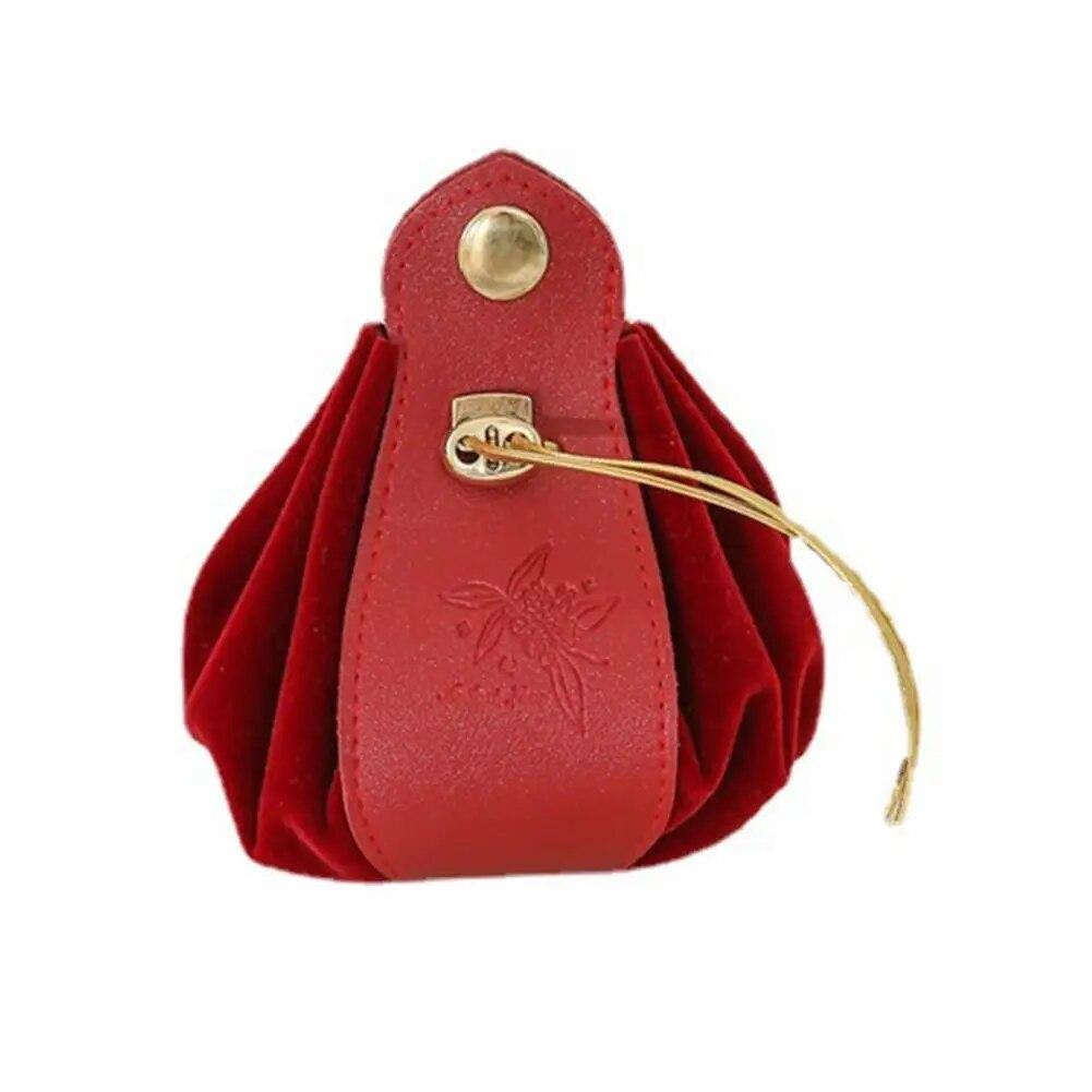 Gift Bag Drawstring Flannelette Texture Buckle Closure Portable Decor Gift Giving Widely Used Faux Leather Party Candy Pouch Wed