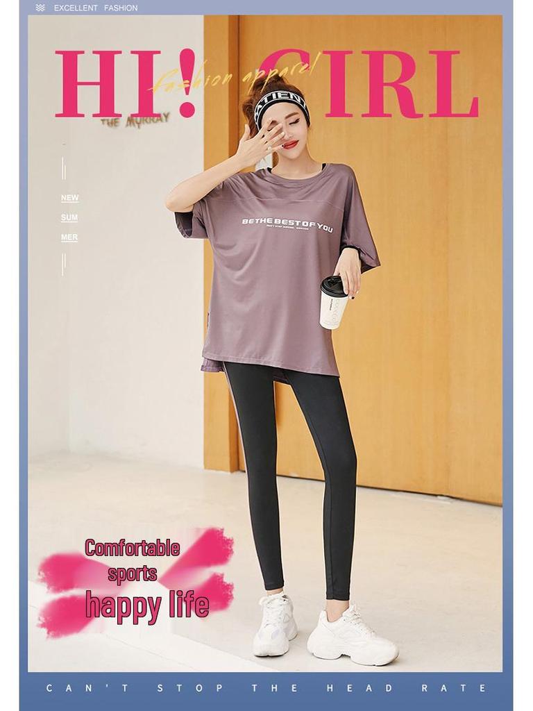 Damskie wyszczuplające szybkoschnące spodnie fitness z mankietami na kostkach