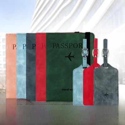 Set Portapassaporto e Etichetta per Bagaglio in Pelle PU con Funzionalità Antifurto