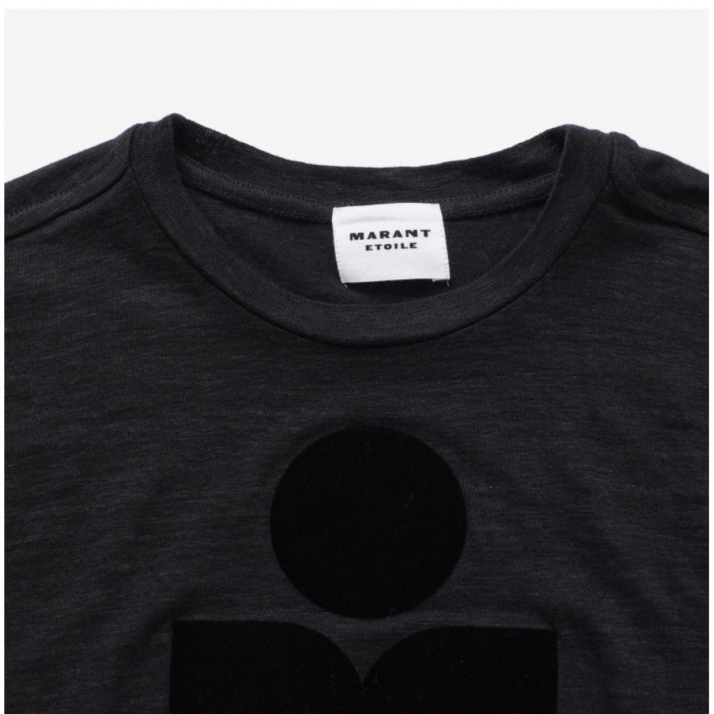 ISabelle Marant TS0001fb A1n09e 01bk Zewel Zewell Linen Women S Short Sleeve Tee