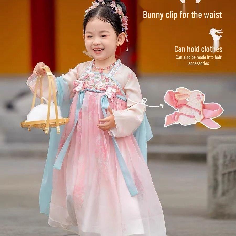 Chinese Style Fairy Hanfu Summer Ruqun: Little Girl's Ancient Tang Suit Princess Dress