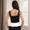 Pure Desire Sexy Suspender Vest New Summer Design Sense External Contrasting Color Short Sleeveless Bud Casual Versatile
