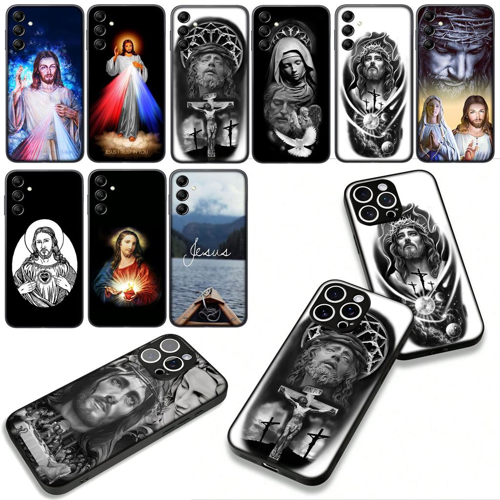 for Samsung Galaxy A25 A37 A57 A12 A14 A41 A50 A51 A70 A71 A72 A21S A04 M15 Note 20 9 8 10 Case Jesus Judah Virgen de Guadalupe