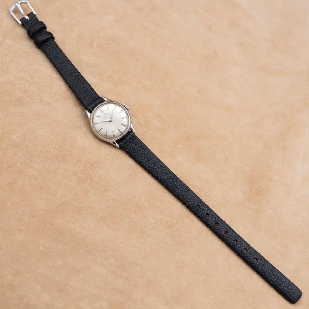 Used MOVADO Vintage Manual Winding Bar Index Silver SS Stainless Steel Leather Belt Replaced Rare Vintage Antique [6 Month Warranty] CH47