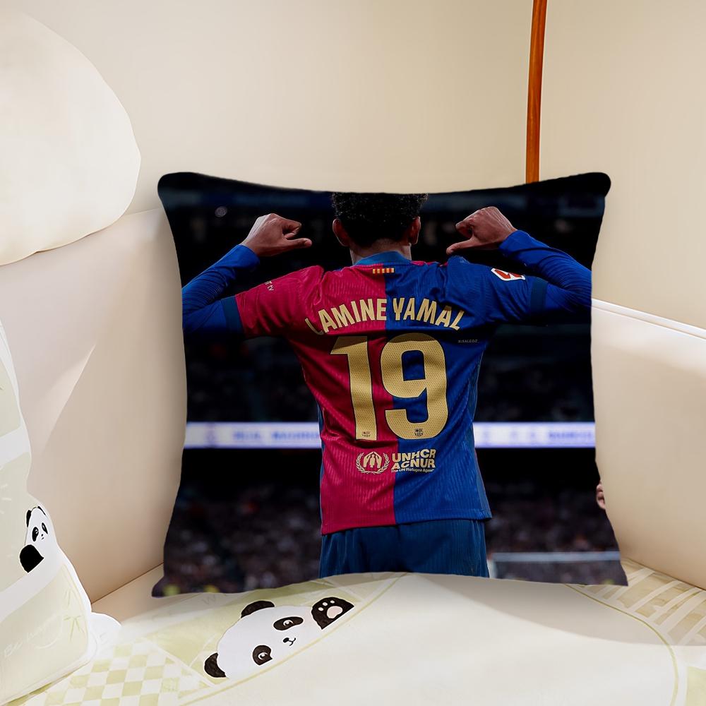 Sports Football L-Lamine Y-Yamal Cushion Cover Living Room Headboard Bedroom Office Cushion Cushion Sofa Nap Time Pillow Case