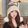 New Korean Style All Match Knitted Hat for Women In Autumn and Winter Sweet and Warm Pile Hat Fashionable Woolen Hat